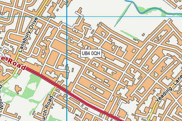 UB4 0QH map - OS VectorMap District (Ordnance Survey)