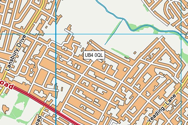 UB4 0QL map - OS VectorMap District (Ordnance Survey)