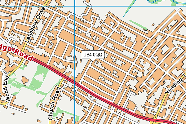 UB4 0QQ map - OS VectorMap District (Ordnance Survey)
