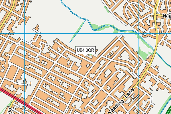 UB4 0QR map - OS VectorMap District (Ordnance Survey)