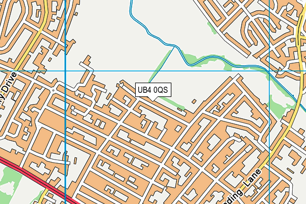 UB4 0QS map - OS VectorMap District (Ordnance Survey)