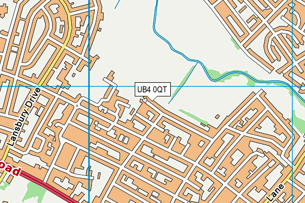 UB4 0QT map - OS VectorMap District (Ordnance Survey)