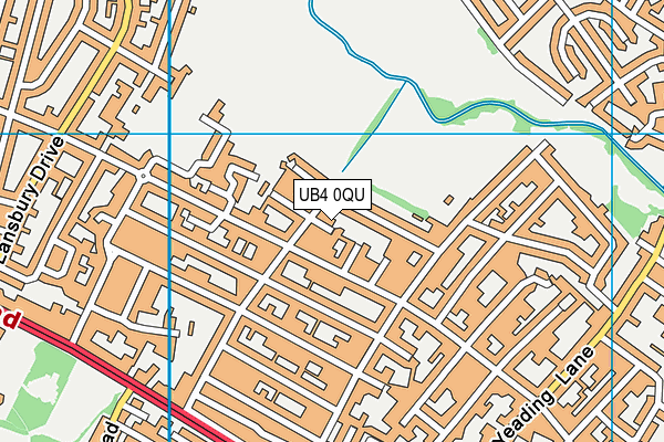 UB4 0QU map - OS VectorMap District (Ordnance Survey)