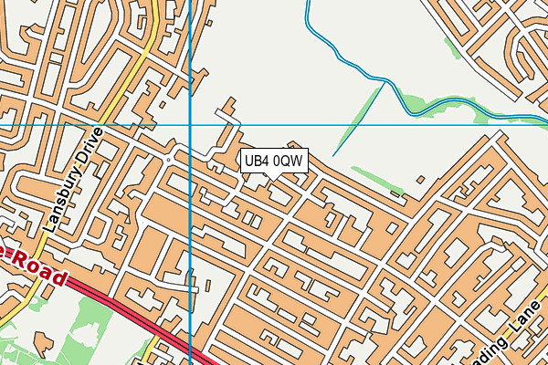 UB4 0QW map - OS VectorMap District (Ordnance Survey)