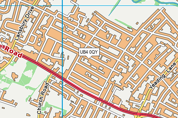 UB4 0QY map - OS VectorMap District (Ordnance Survey)
