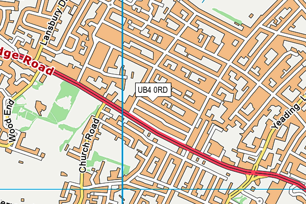 UB4 0RD map - OS VectorMap District (Ordnance Survey)