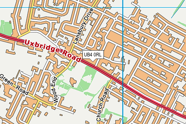 UB4 0RL map - OS VectorMap District (Ordnance Survey)