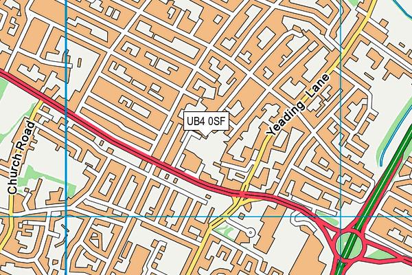 UB4 0SF map - OS VectorMap District (Ordnance Survey)