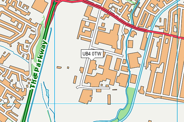 UB4 0TW map - OS VectorMap District (Ordnance Survey)