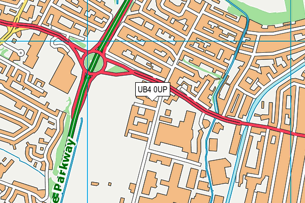 UB4 0UP map - OS VectorMap District (Ordnance Survey)