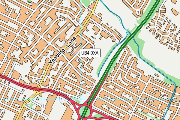 UB4 0XA map - OS VectorMap District (Ordnance Survey)