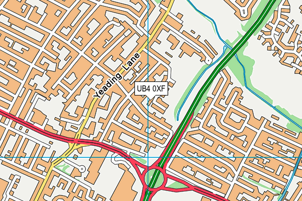 UB4 0XF map - OS VectorMap District (Ordnance Survey)