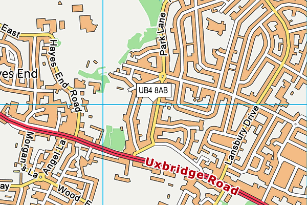 UB4 8AB map - OS VectorMap District (Ordnance Survey)