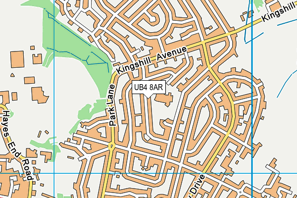 UB4 8AR map - OS VectorMap District (Ordnance Survey)