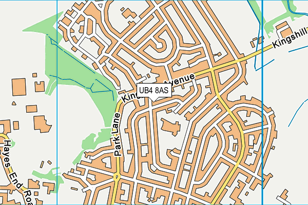 UB4 8AS map - OS VectorMap District (Ordnance Survey)