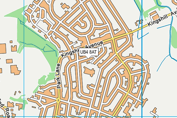 UB4 8AT map - OS VectorMap District (Ordnance Survey)