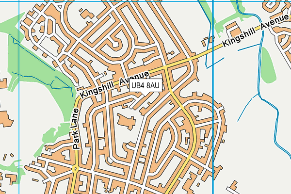 UB4 8AU map - OS VectorMap District (Ordnance Survey)