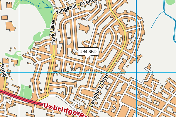 UB4 8BD map - OS VectorMap District (Ordnance Survey)