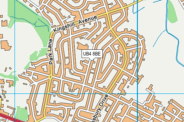 Hayes Park School map (UB4 8BE) - OS VectorMap District (Ordnance Survey)