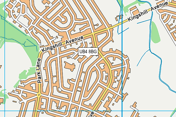 UB4 8BG map - OS VectorMap District (Ordnance Survey)