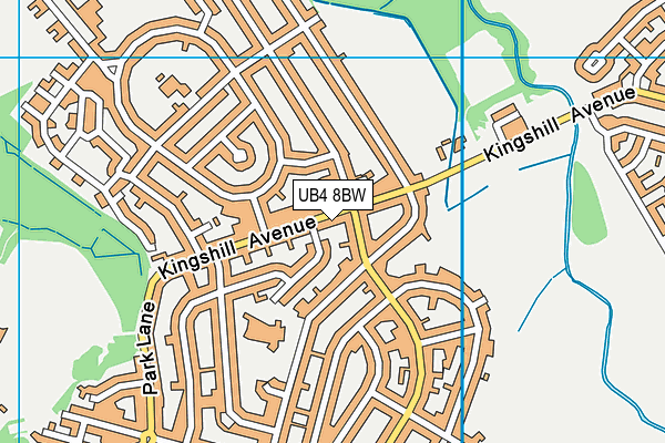 UB4 8BW map - OS VectorMap District (Ordnance Survey)