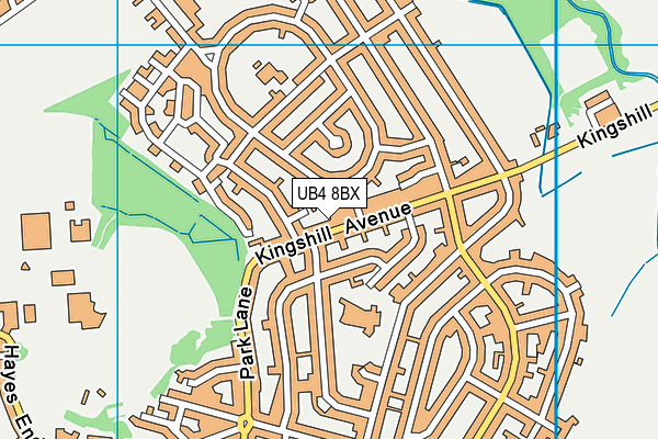 UB4 8BX map - OS VectorMap District (Ordnance Survey)