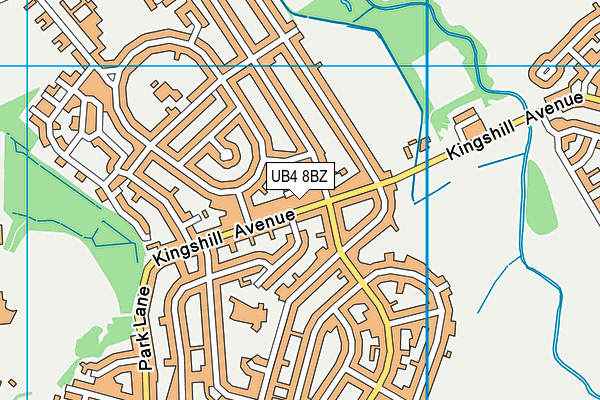 UB4 8BZ map - OS VectorMap District (Ordnance Survey)