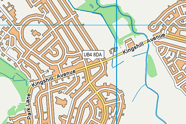 UB4 8DA map - OS VectorMap District (Ordnance Survey)