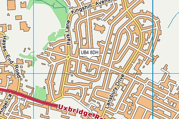 UB4 8DH map - OS VectorMap District (Ordnance Survey)