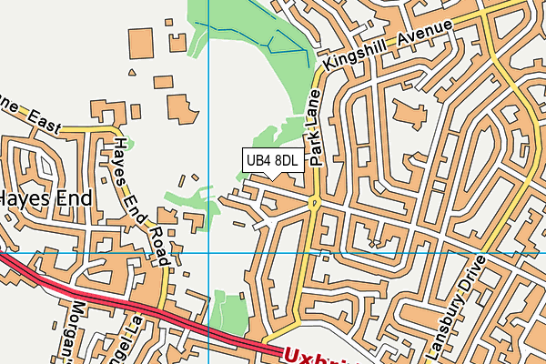 UB4 8DL map - OS VectorMap District (Ordnance Survey)
