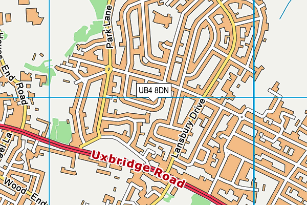 UB4 8DN map - OS VectorMap District (Ordnance Survey)