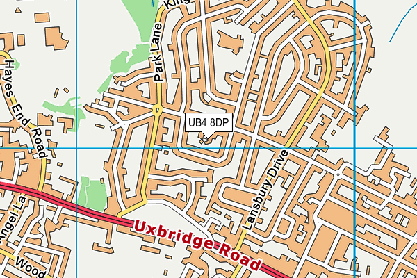 UB4 8DP map - OS VectorMap District (Ordnance Survey)