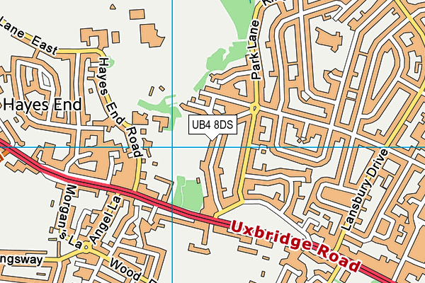 UB4 8DS map - OS VectorMap District (Ordnance Survey)