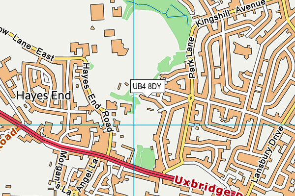 UB4 8DY map - OS VectorMap District (Ordnance Survey)