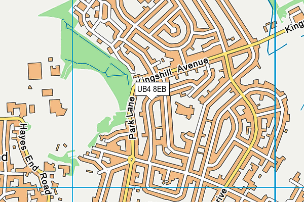 UB4 8EB map - OS VectorMap District (Ordnance Survey)