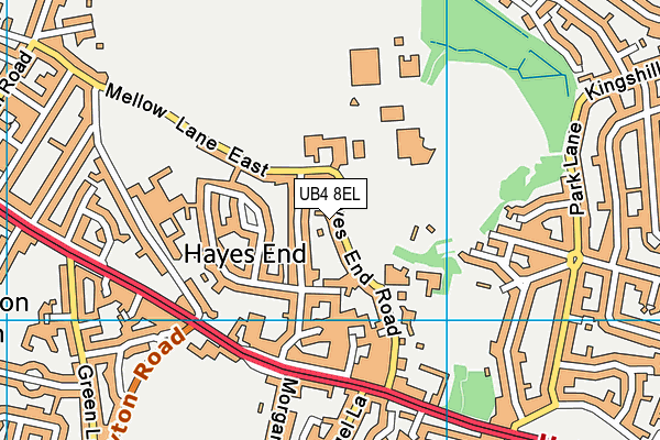 UB4 8EL map - OS VectorMap District (Ordnance Survey)