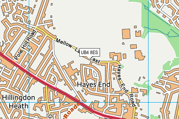 UB4 8ES map - OS VectorMap District (Ordnance Survey)