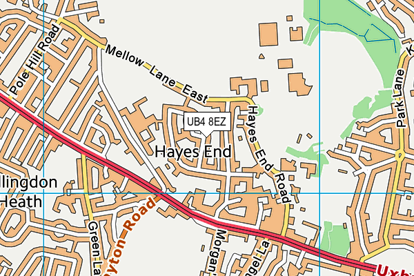 UB4 8EZ map - OS VectorMap District (Ordnance Survey)