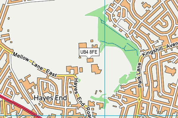 UB4 8FE map - OS VectorMap District (Ordnance Survey)