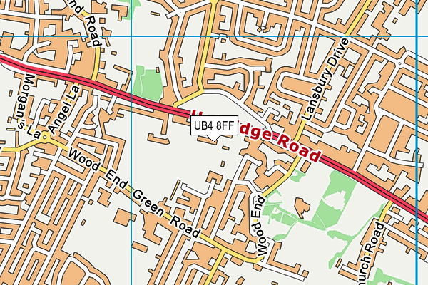 Rosedale Park map (UB4 8FF) - OS VectorMap District (Ordnance Survey)