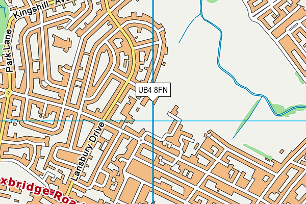 UB4 8FN map - OS VectorMap District (Ordnance Survey)