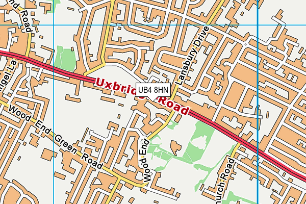 UB4 8HN map - OS VectorMap District (Ordnance Survey)
