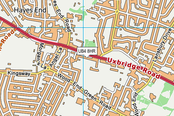 UB4 8HR map - OS VectorMap District (Ordnance Survey)