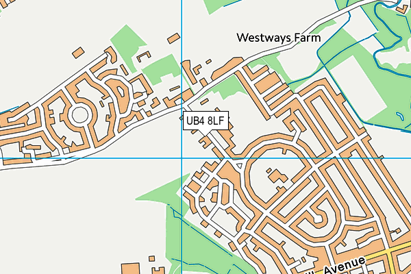 Charville Academy map (UB4 8LF) - OS VectorMap District (Ordnance Survey)