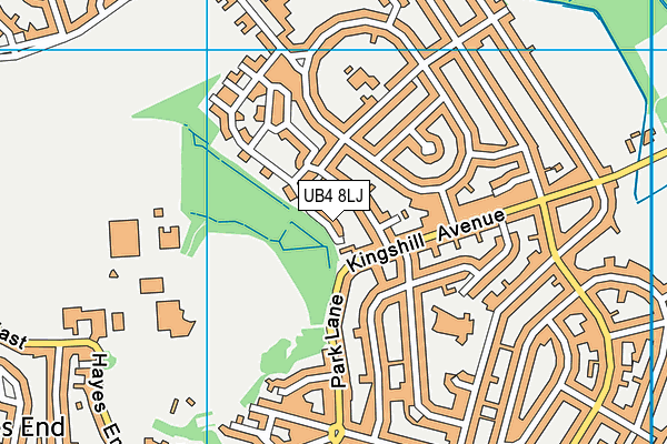 UB4 8LJ map - OS VectorMap District (Ordnance Survey)