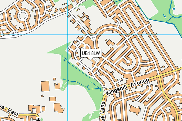UB4 8LW map - OS VectorMap District (Ordnance Survey)