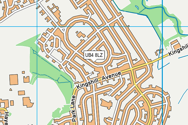 UB4 8LZ map - OS VectorMap District (Ordnance Survey)