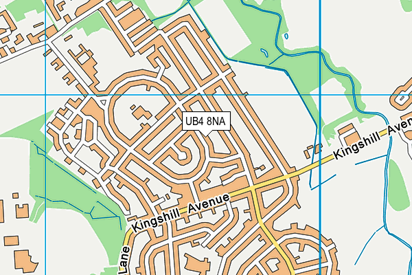 UB4 8NA map - OS VectorMap District (Ordnance Survey)