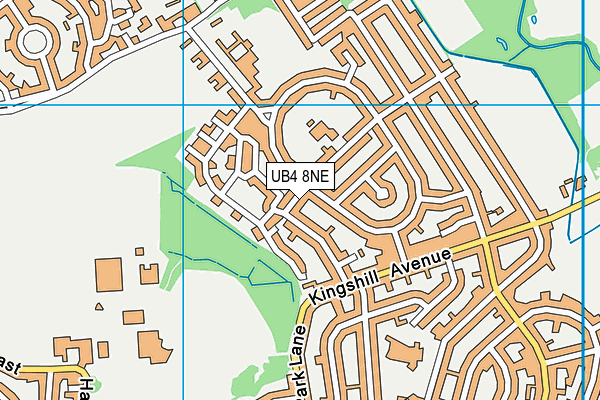 UB4 8NE map - OS VectorMap District (Ordnance Survey)