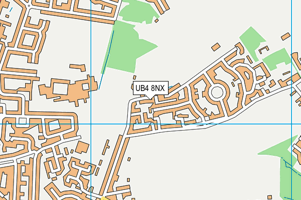 UB4 8NX map - OS VectorMap District (Ordnance Survey)